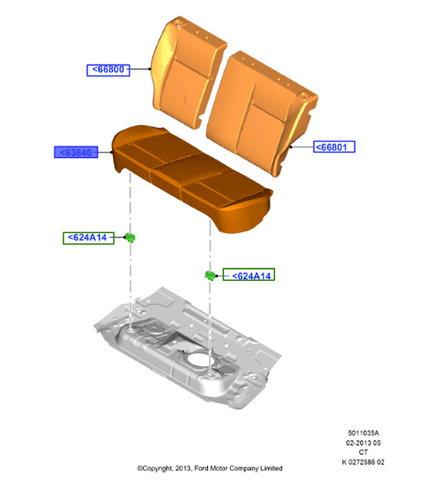 ACOLCHADO - COJIN ASIENTO TRASERO (AE8Z-5463840-A)