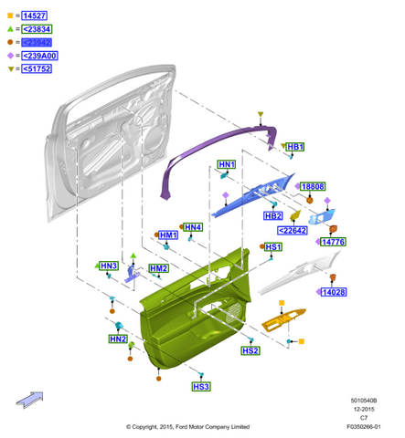 PANEL DE TAPICERÍA PUERTA DELANTERA (HS7Z-5423943-DB)
