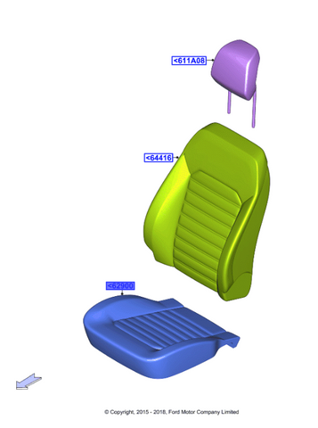 TAPIZADO - COJÍN DE ASIENTO (HS7Z-5462901-FB)