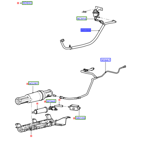 TUBO - SEPARADOR VAPORES/COMBUSTIBLE (8L8Z-9D289-B)