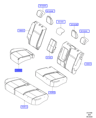 TAPIZADO - COJIN ASIENTO TRASERO (GN1Z-5863804-MD)